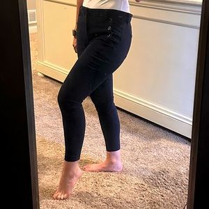 LOFT high-rise, navy blue, suede pants